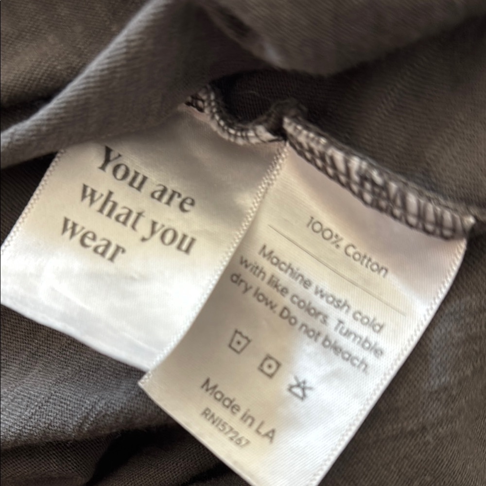 Mate The Label 100% Cotton Avery Henley Button Front Tank Grey Midi Dress 0119 - Picture 9 of 9